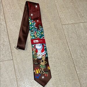 Noel Brown Christmas Tie